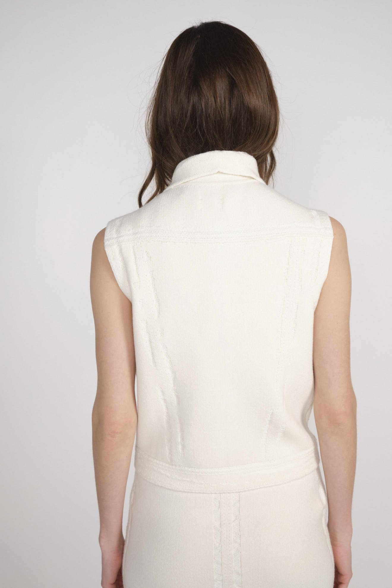 Barrie Denim Cashmere and Cotton Vest – Weste aus Cashmere weiß M