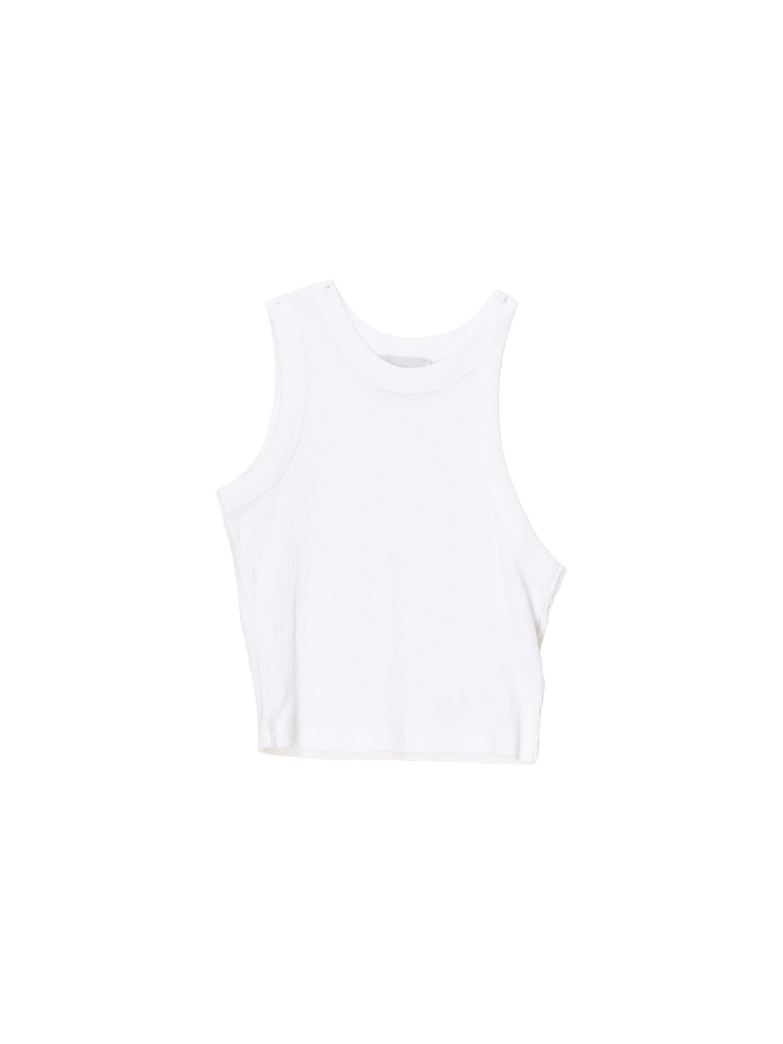 Halfboy Crop – Cropped cotton tank top with logo detail  white S