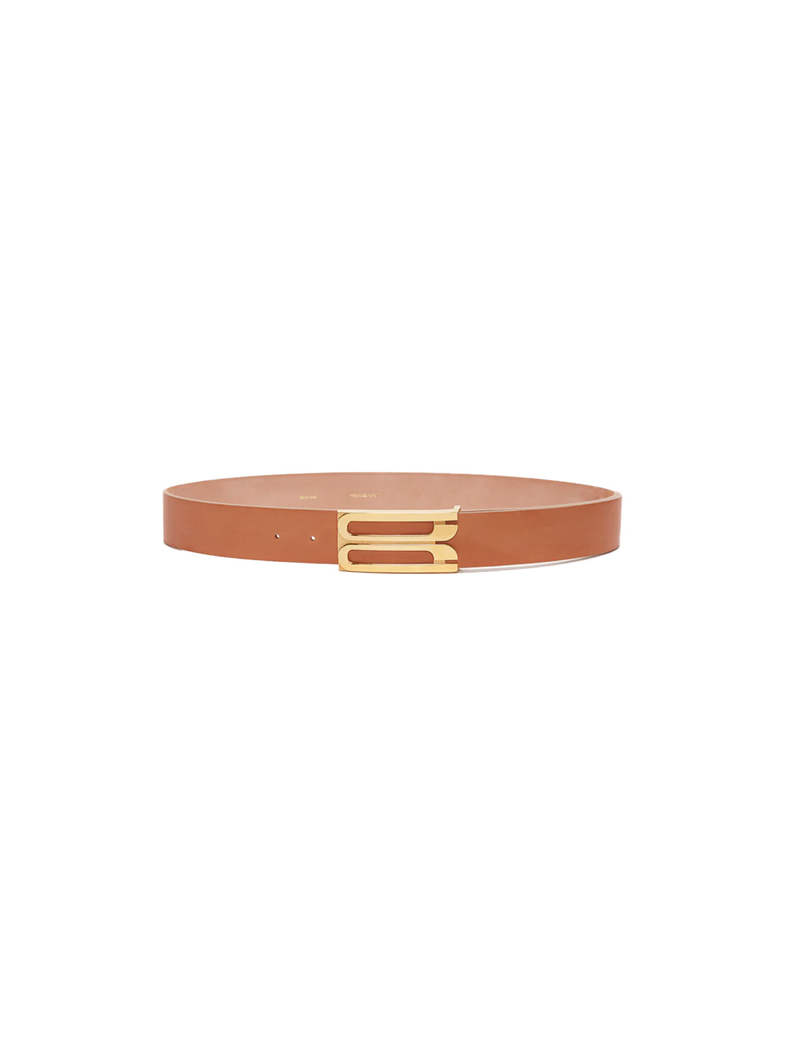Victoria Beckham Jumbo Frame - Leather belt with gold-coloured buckle  camel S
