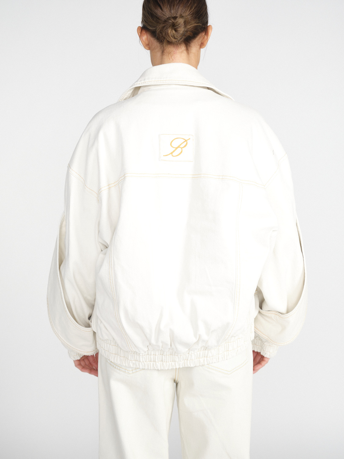 Blumarine Oversized cotton bomber jacket  white 34