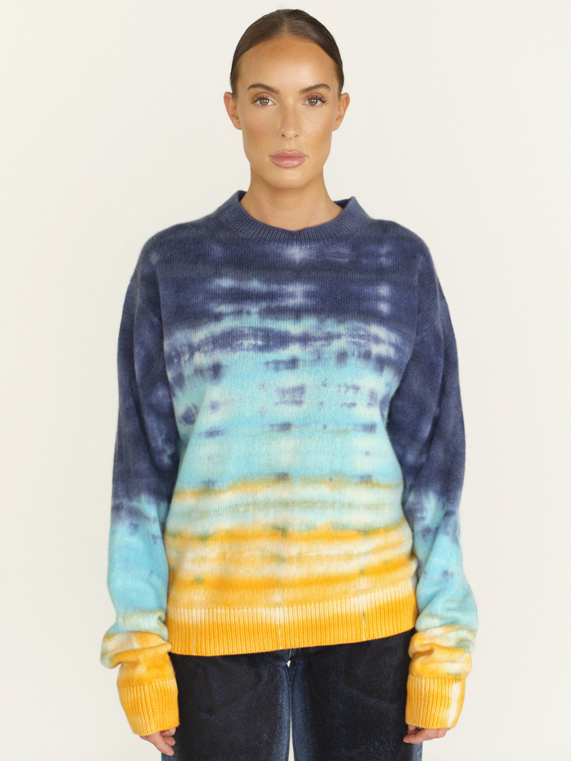The Elder Statesman Sonar Simple - cashmere sweater  multi S