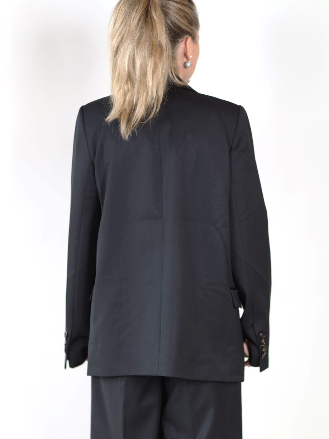 Ganni Calendered – Double-breasted blazer black 34