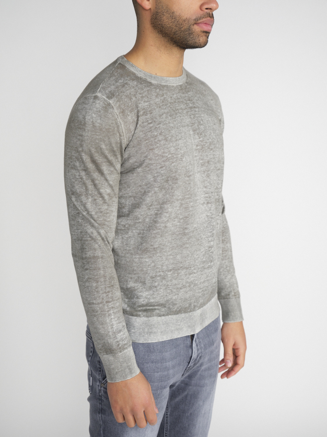 Avant Toi Pullover made from a linen-cotton mix  khaki S
