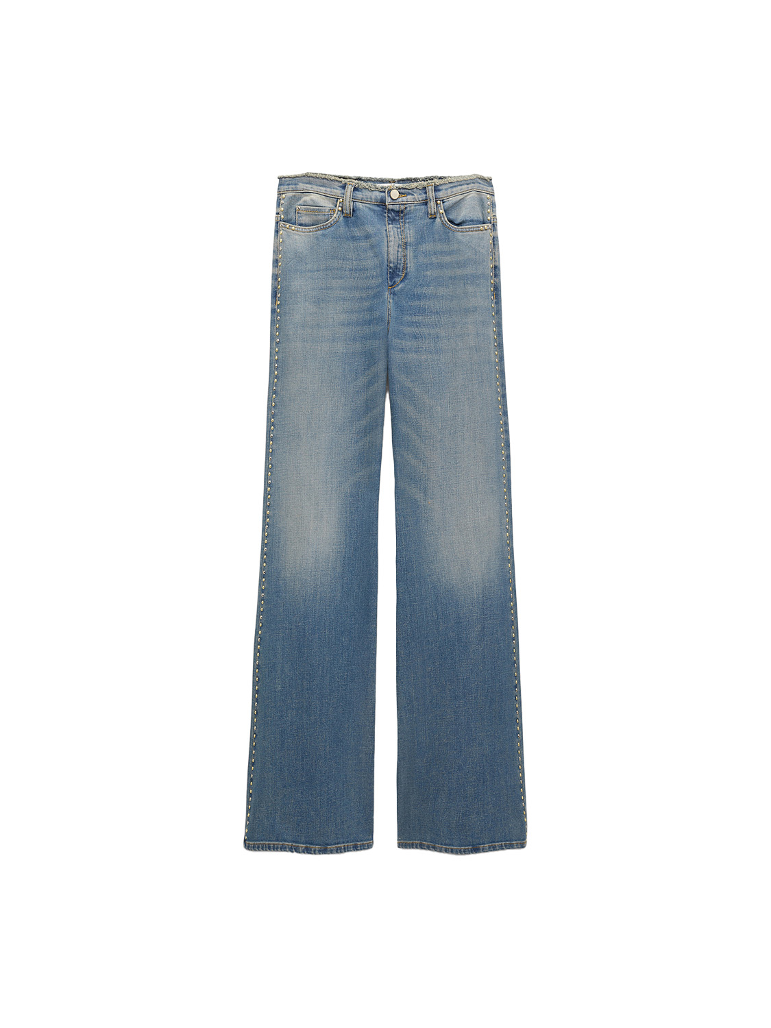 Flared denim with nuts 