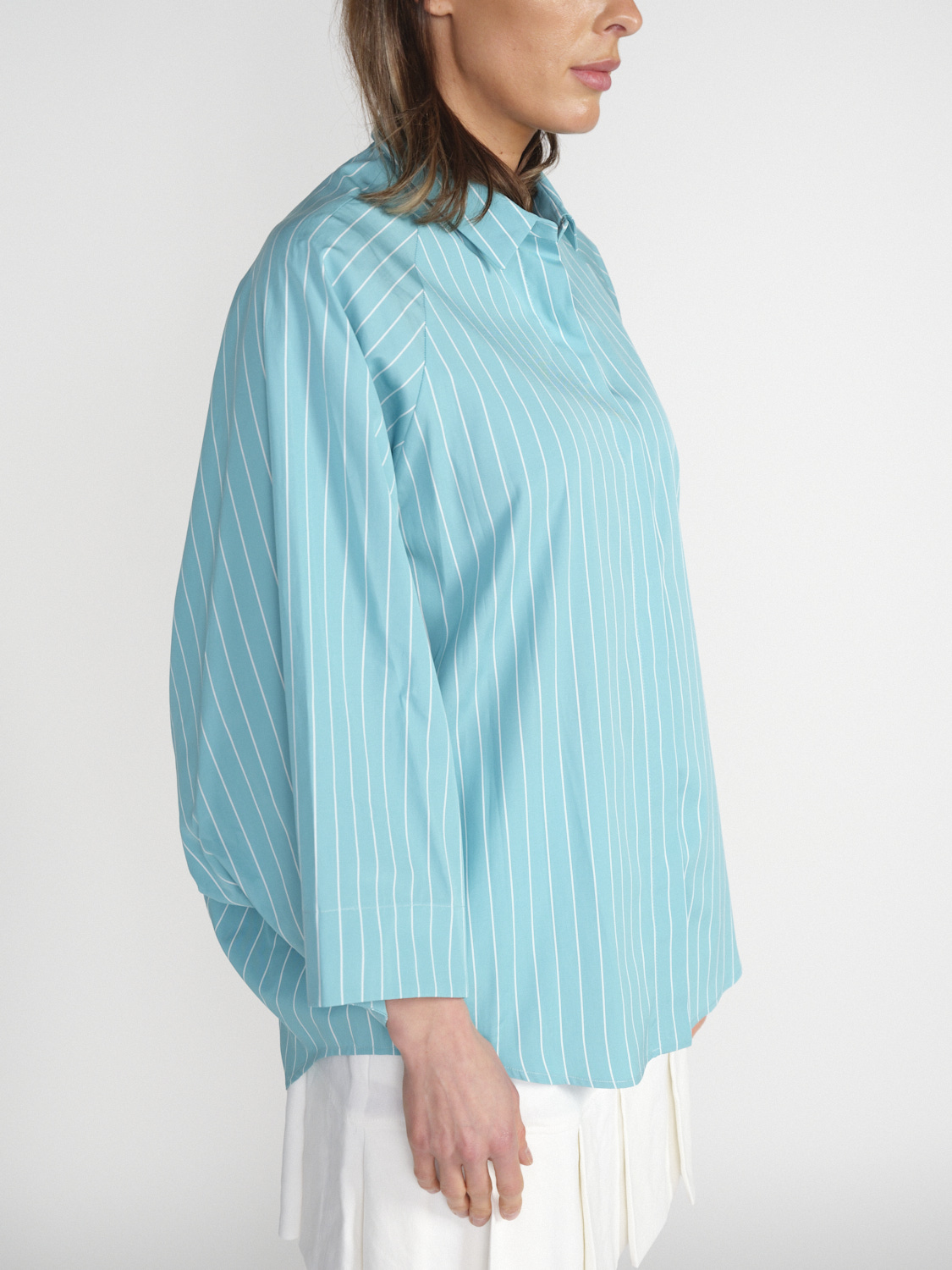 Odeeh Blouse with white Stripes   green 34