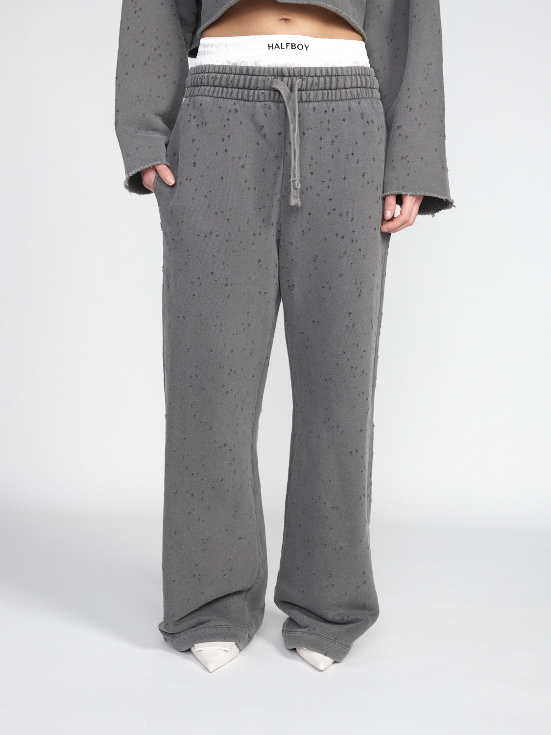 Halfboy Jogger - Jogging pants with wide leg   grey XS