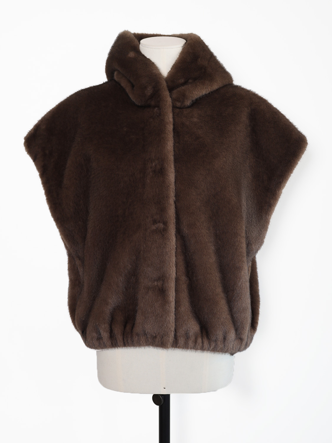 Olena Faux Mink – reversible vest in fur and leather look