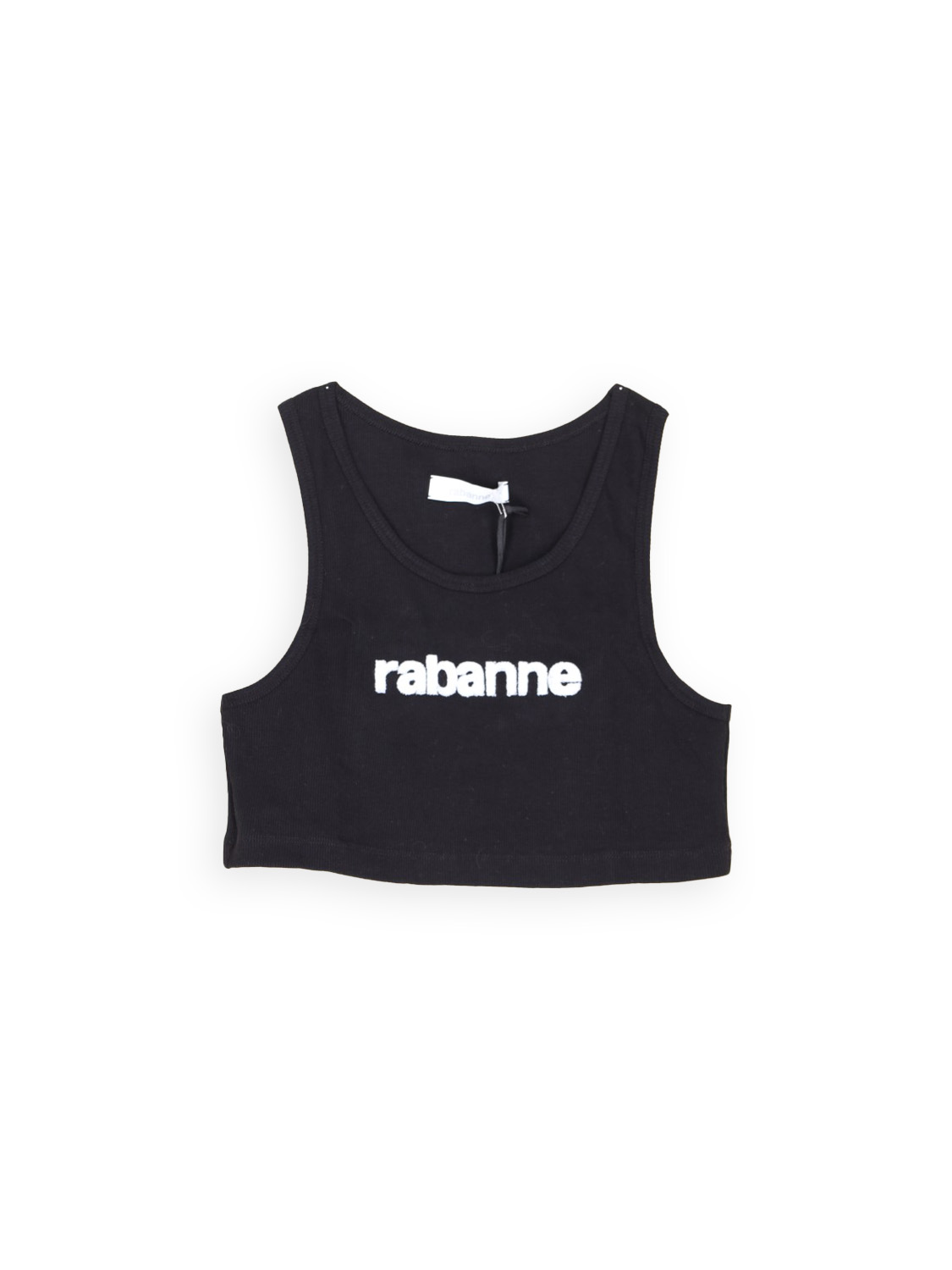 rabanne Cropped Tanktop with lableprint  black XS