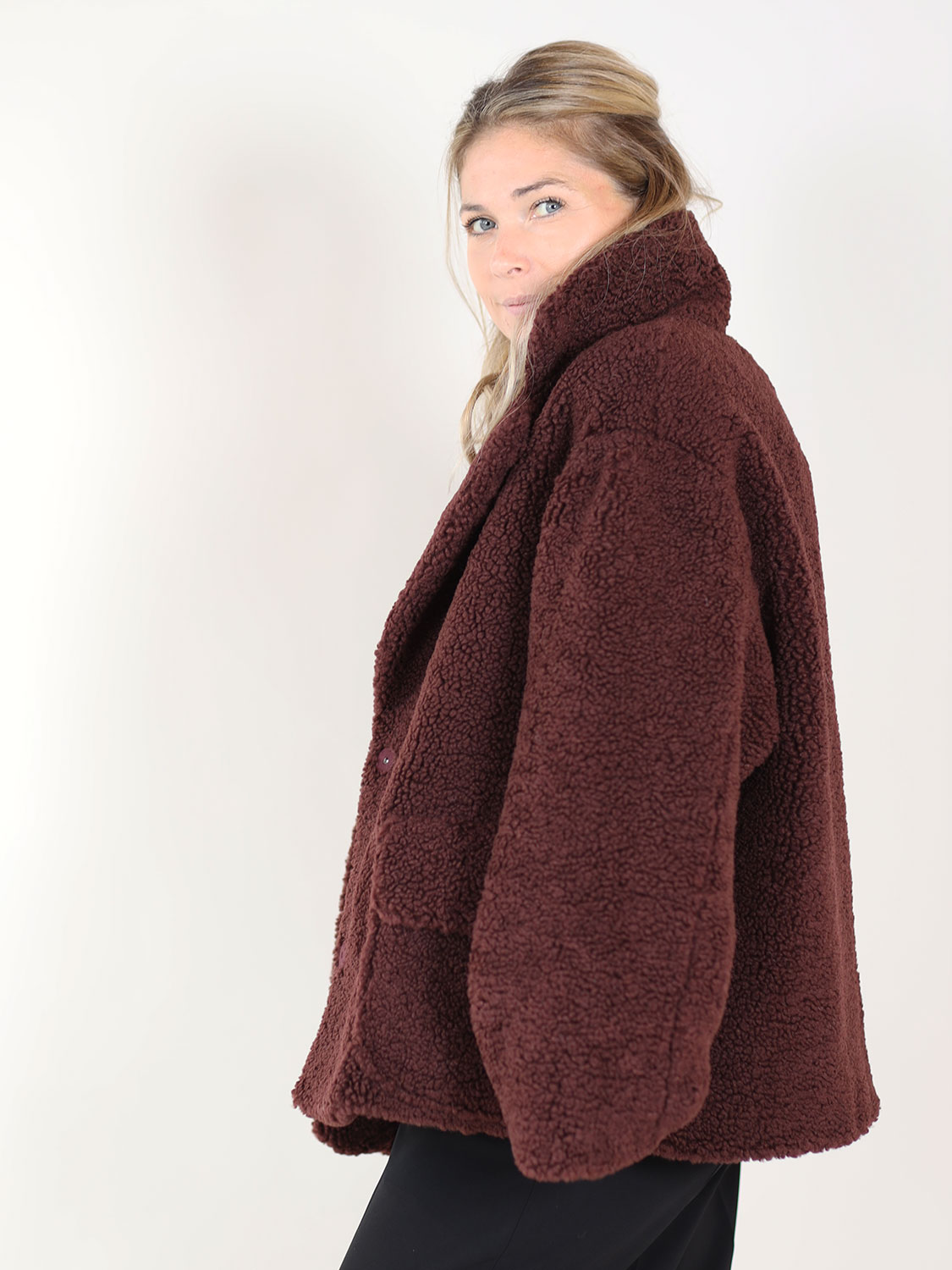 Betta Corradi Giacca – Jacke in Felloptik  bordeaux XS