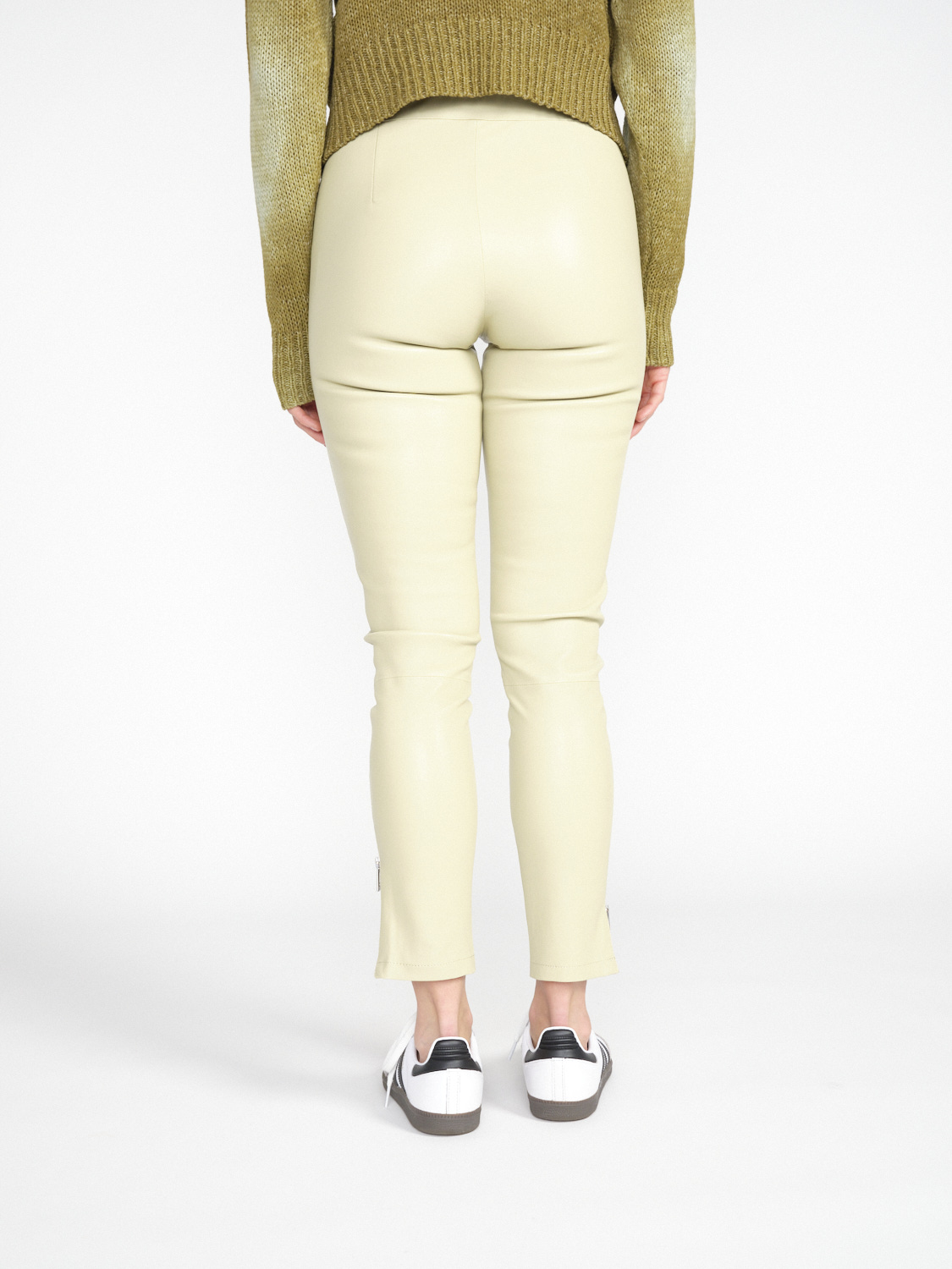 Arma Cadiz - Leggings in pelle elasticizzata di agnello liscio  hellgrün 34