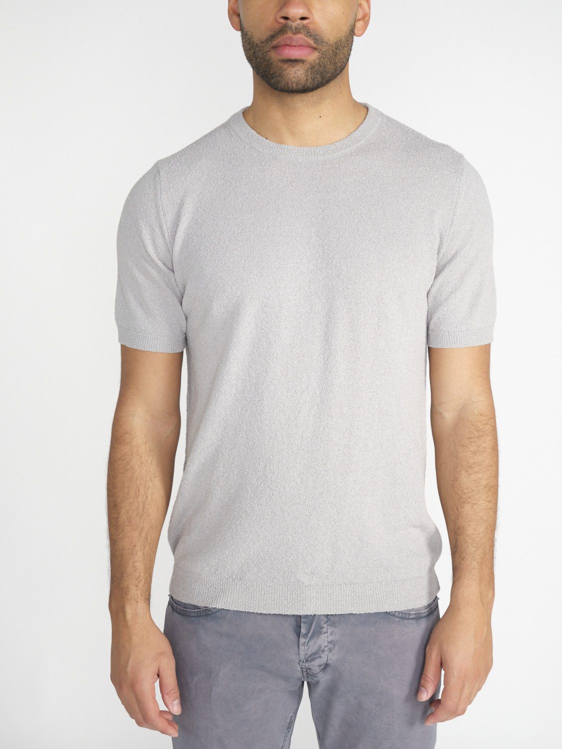 Stefan Brandt Eli 30 – Crew Neck T-Shirt aus Baumwolle grau XL