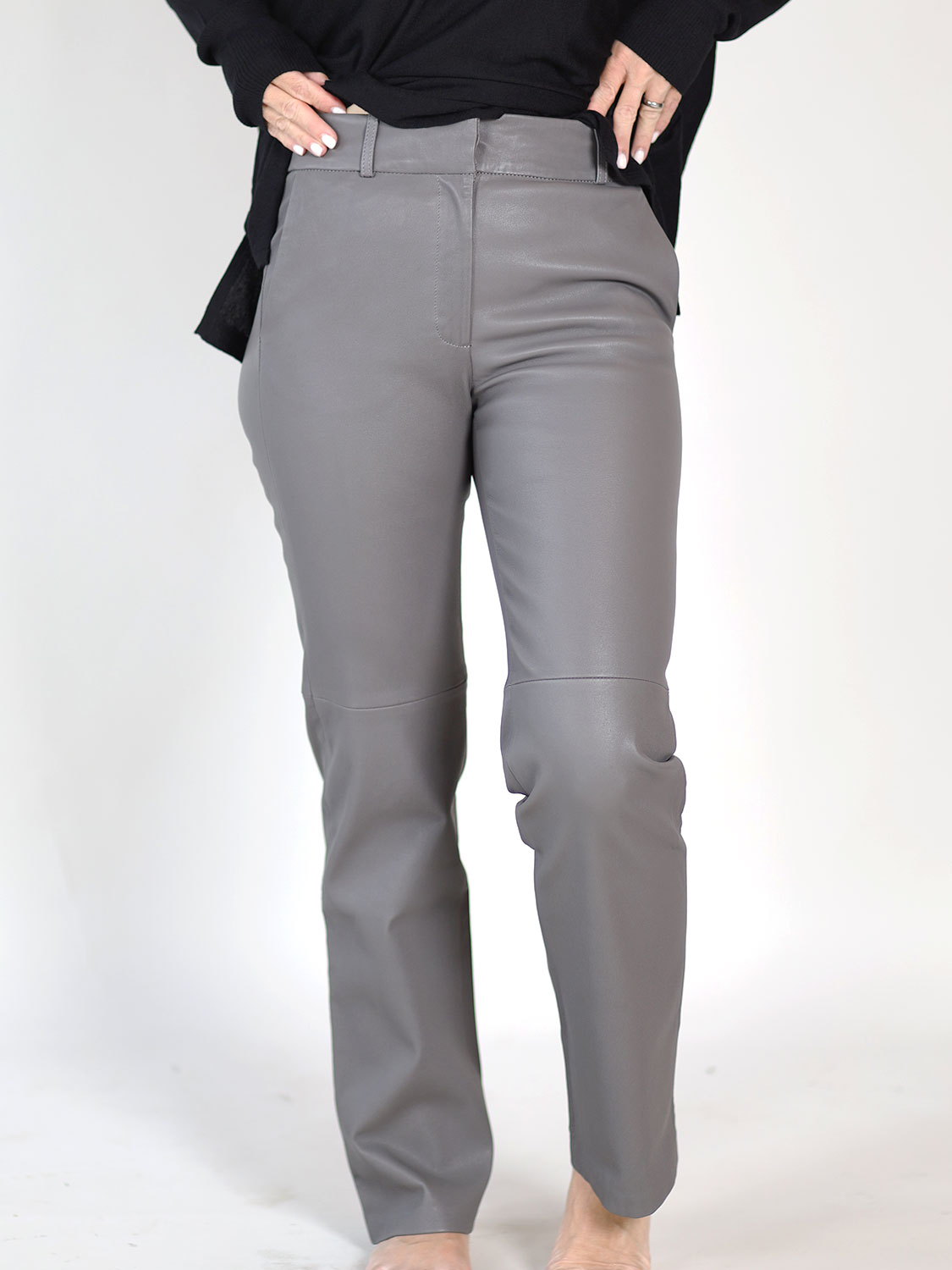 Arma  Jenna – Stretchhose aus Leder  grau 34