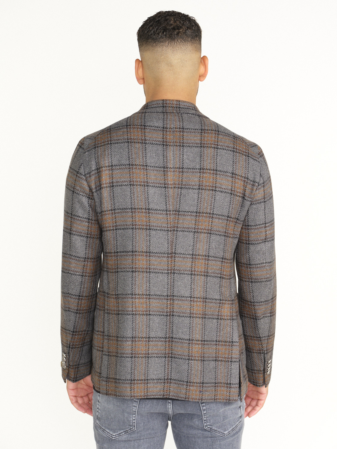 TAGLIATORE Jacket with checked pattern in virgin wool grey 50