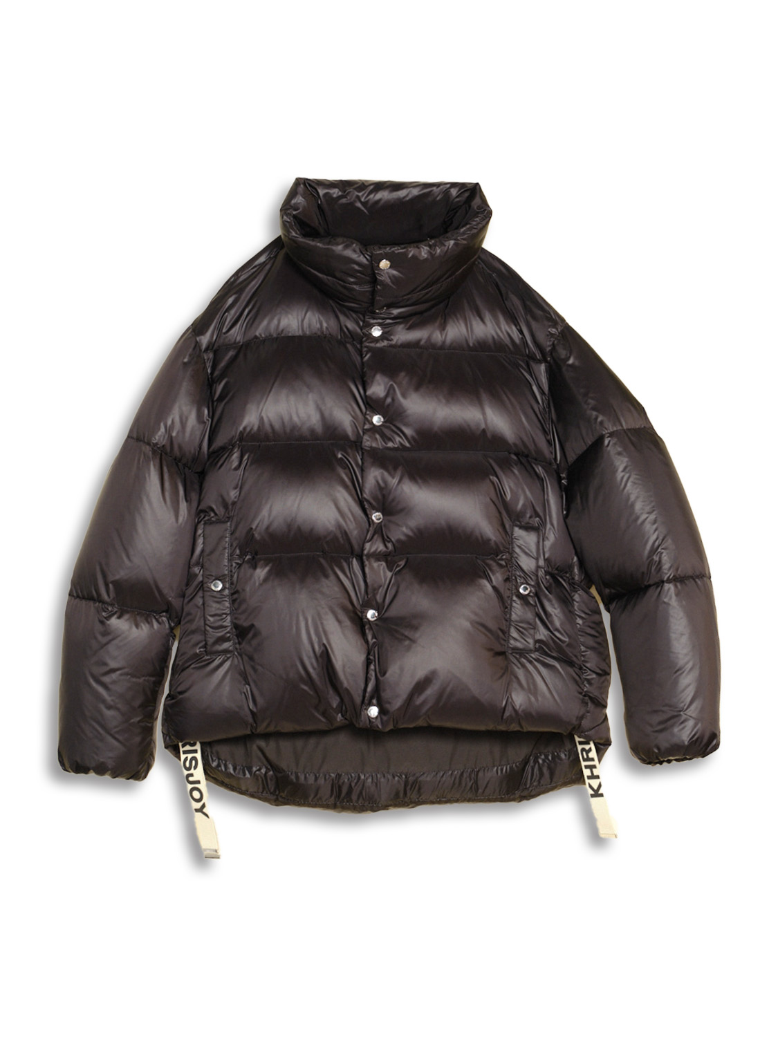 Khrisjoy Bomber – Puffer Jacke mit Knopf-Verschluss braun S/M