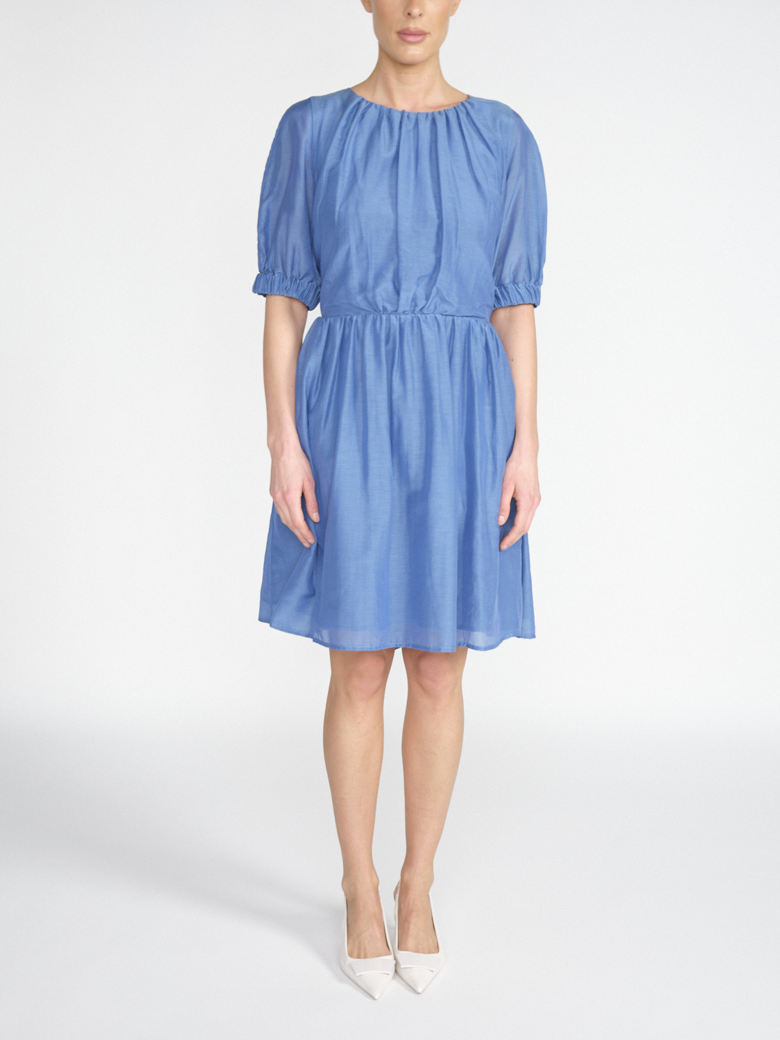 Semicouture Leichtes Kleid aus Baumwoll-Seiden-Mix   blau 34