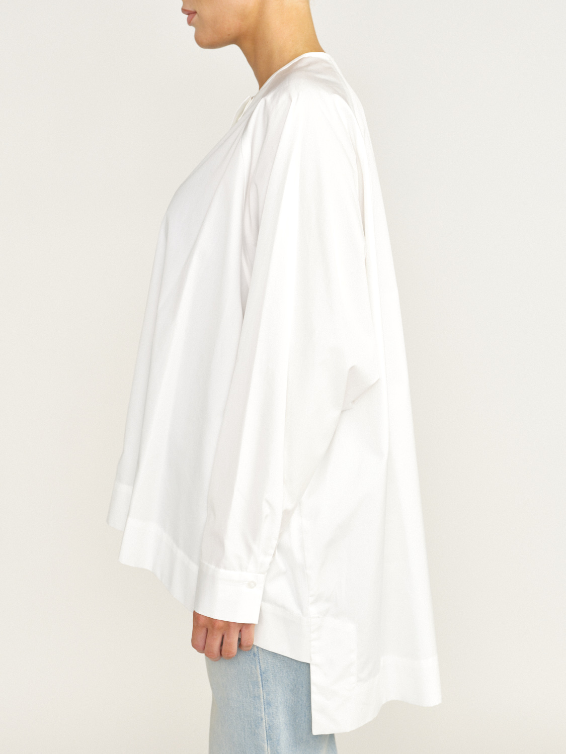 Eva Mann Blouse oversized en coton avec une coupe droite blanc 34