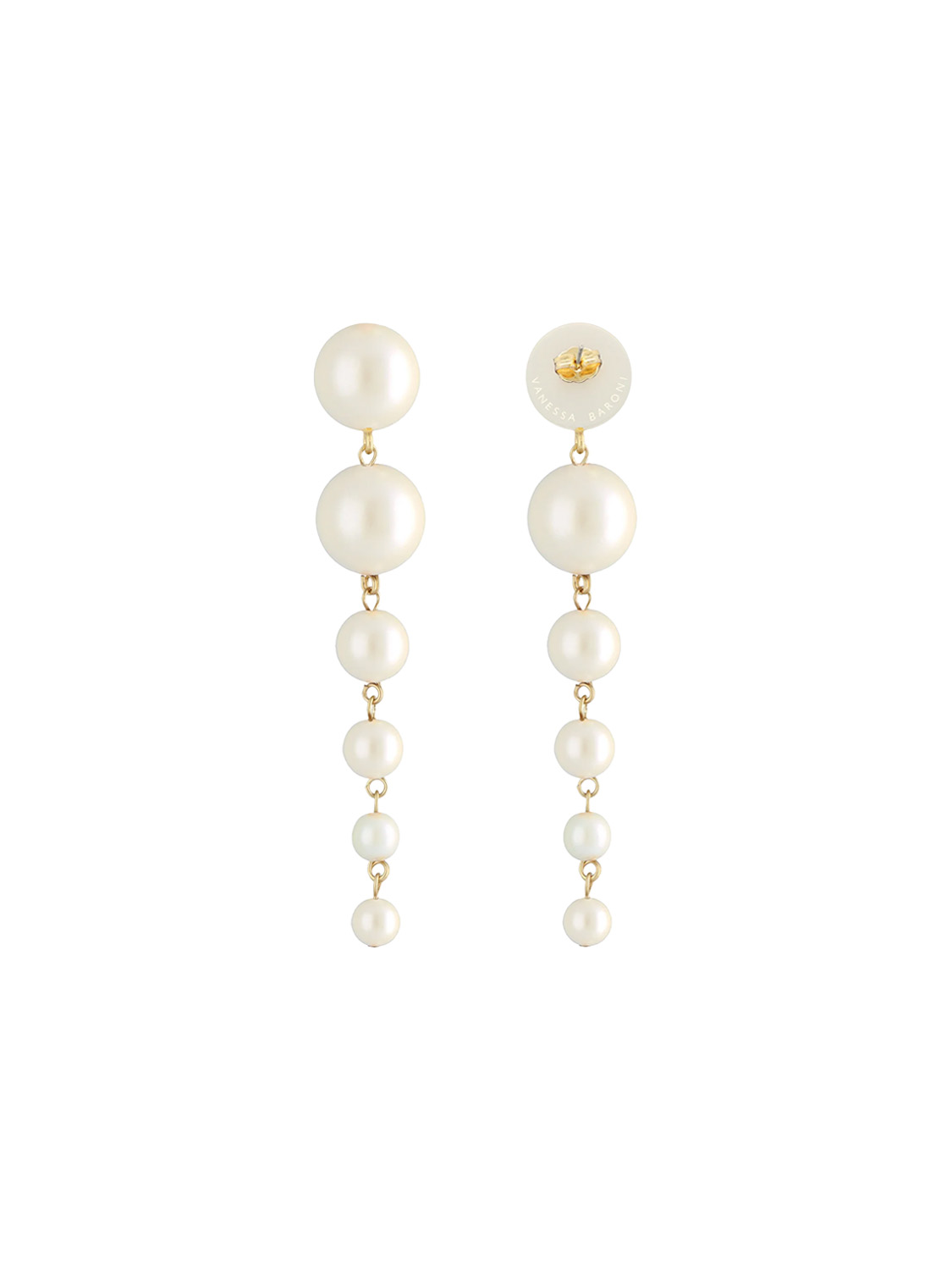 Vanessa Baroni Waterfal Pearl earrings  white One Size