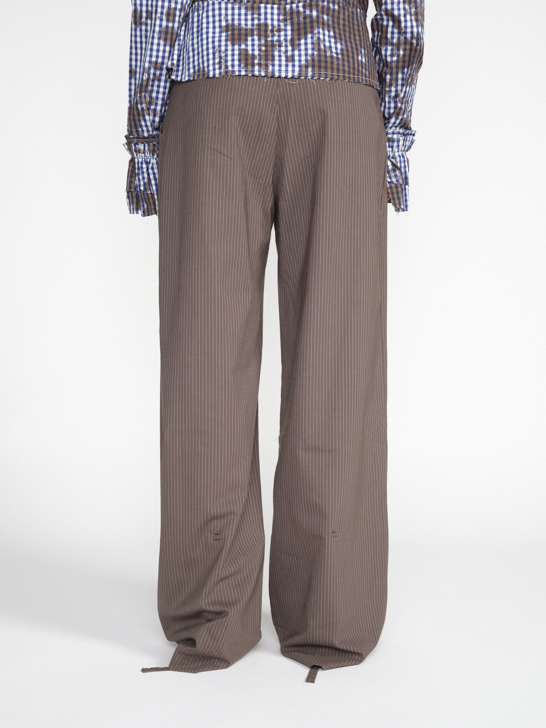 Ottolinger Double Fold - Pantaloni da abito con gessato marrone 38