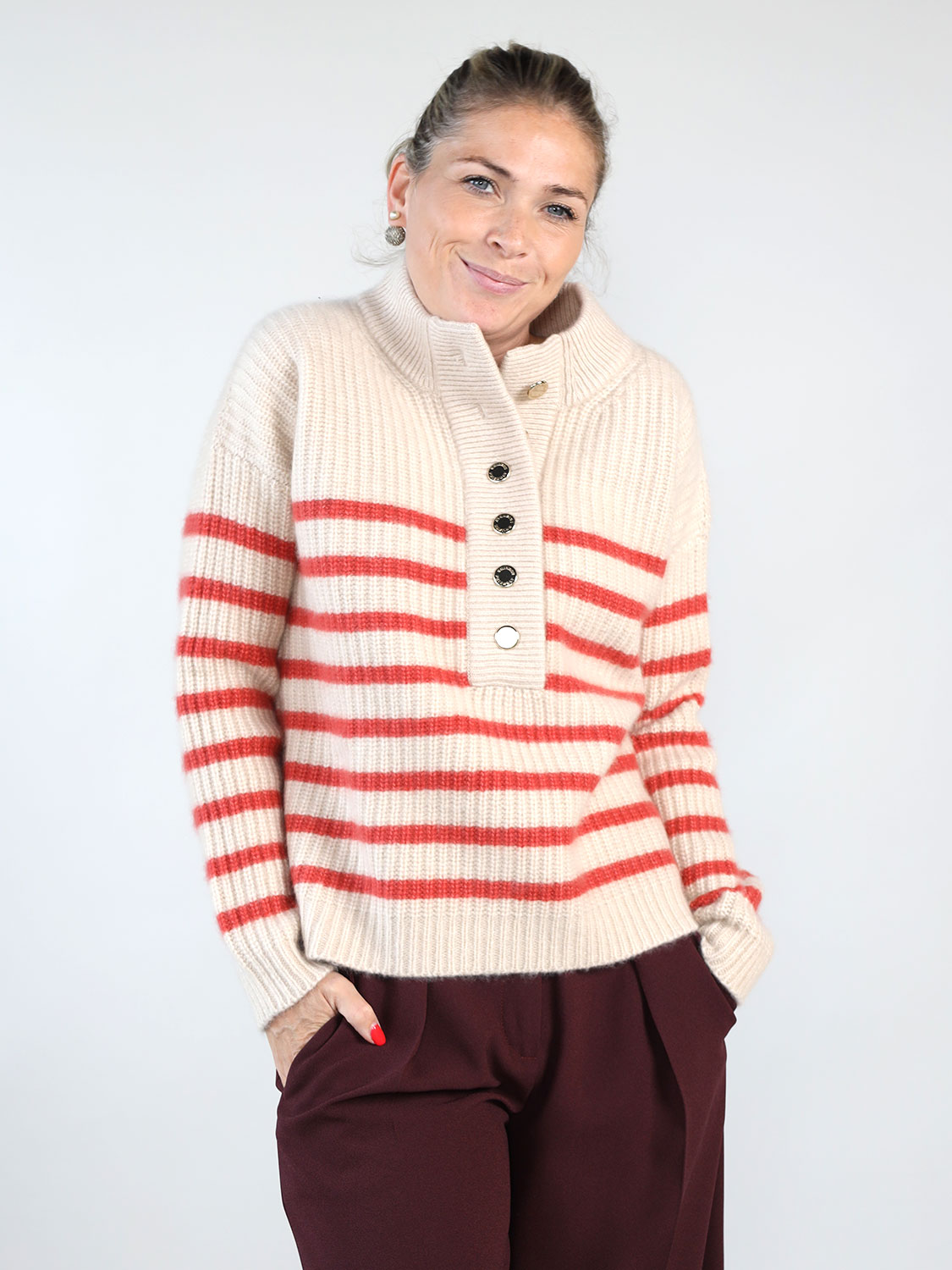 friendly hunting Pullover aus Cashmere-Baumwolle Mix  creme XS