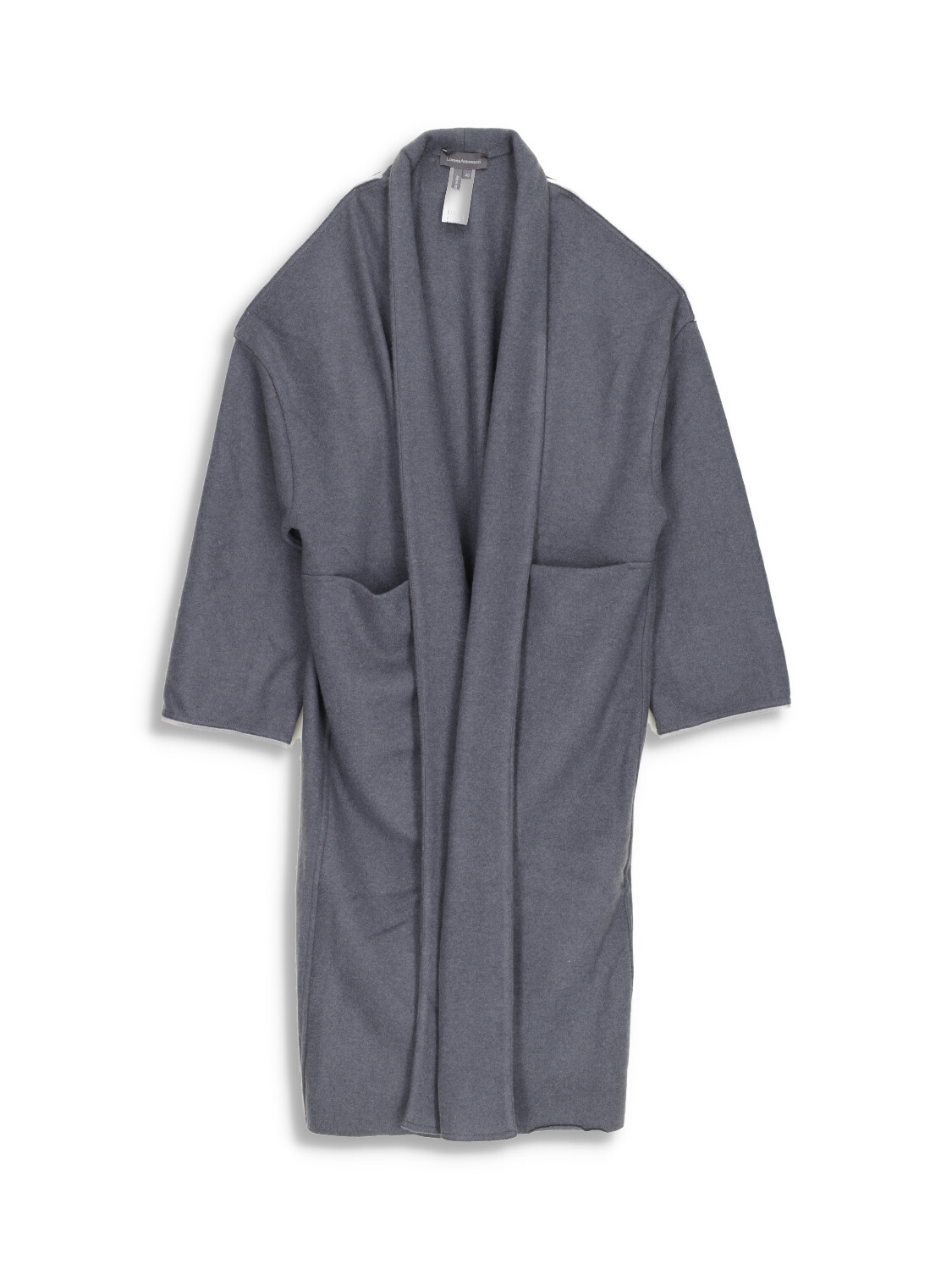 Knitted coat with large front pockets in virgin wool
