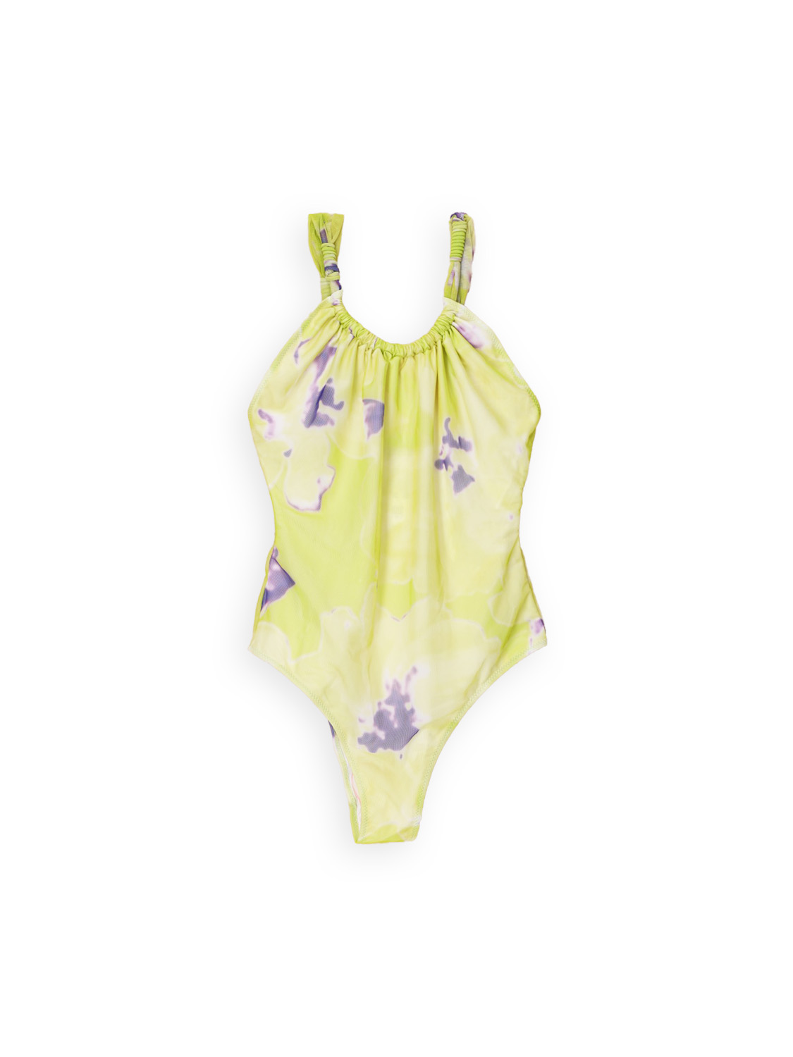Stretchy swimsuit with a tie-dye pattern 