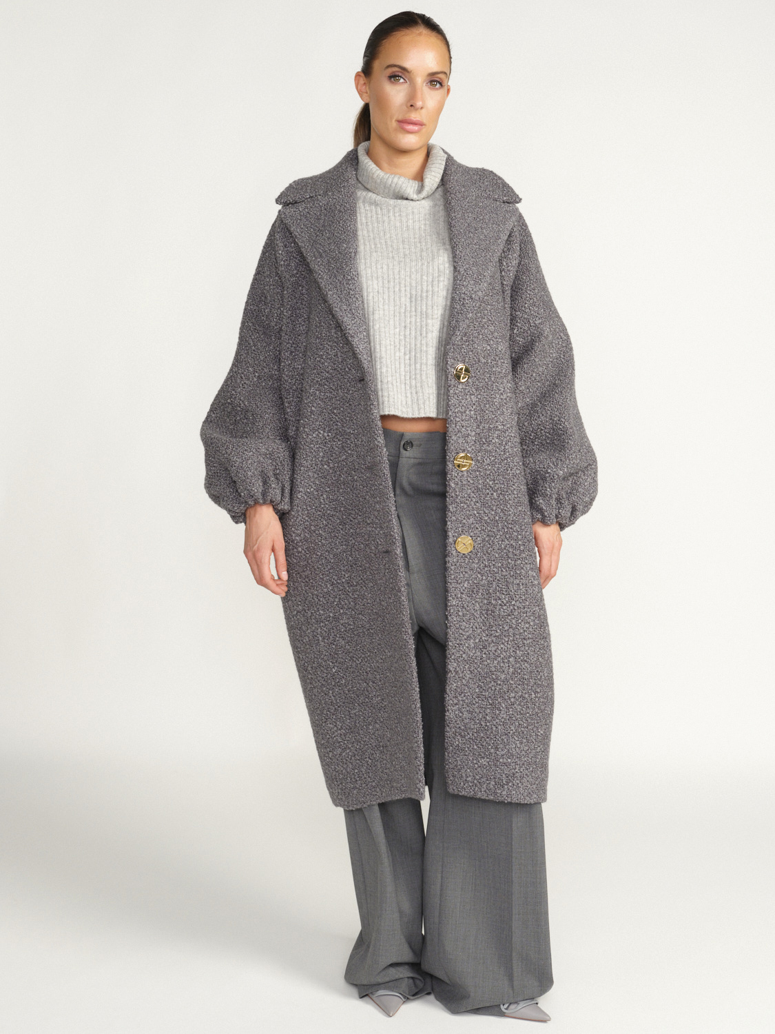 Patou Abrigo Elíptico - Nuevo abrigo de lana gris S