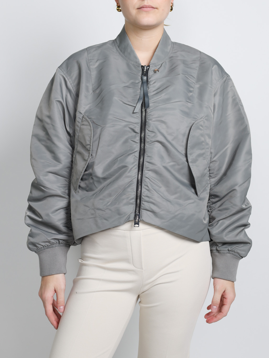 Shoreditch Ski Club Skylar Bomber – Oversized Jacke   grau S