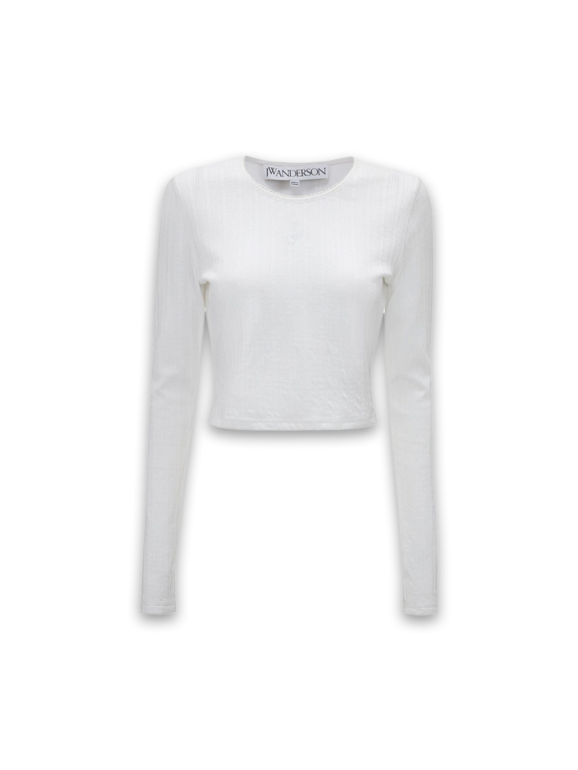 JW Anderson Manica lunga in cotone con motivo ajour   bianco S