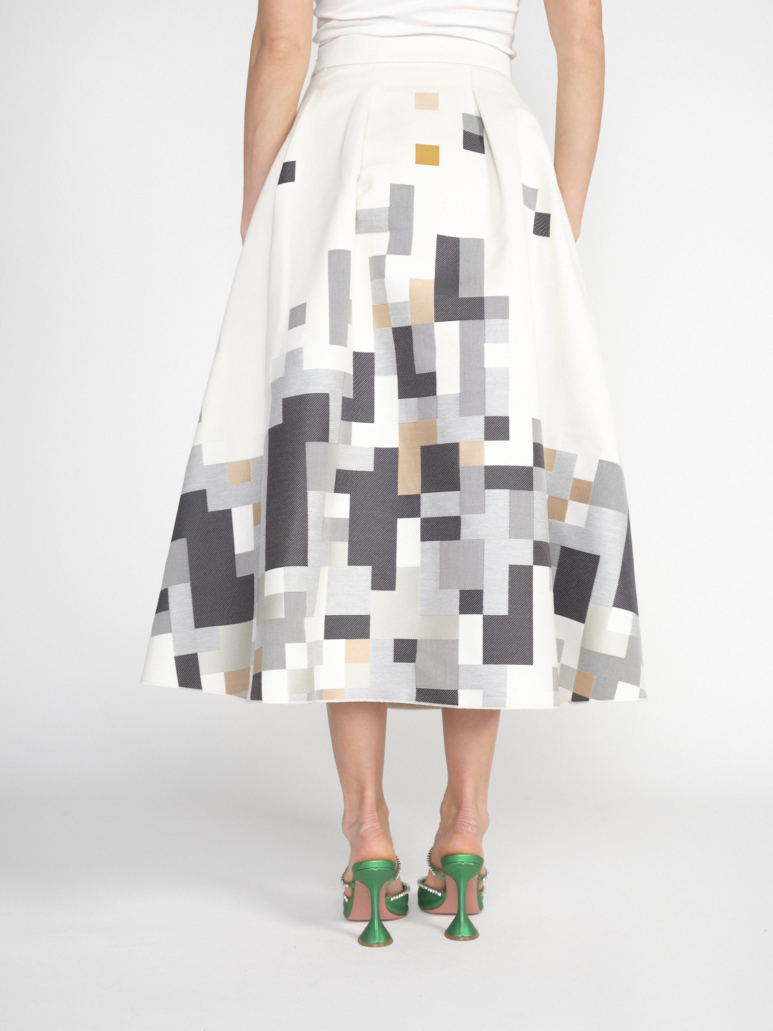 Antonia Zander Yacy flared skirt with graphic pattern  creme M