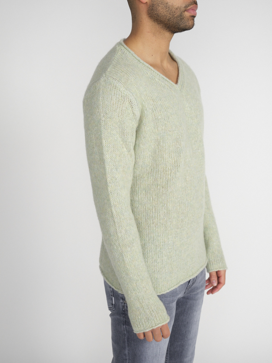 Stephan Boya Boya Race - Lightweight knitted sweater in cashmere   hellgrün XL