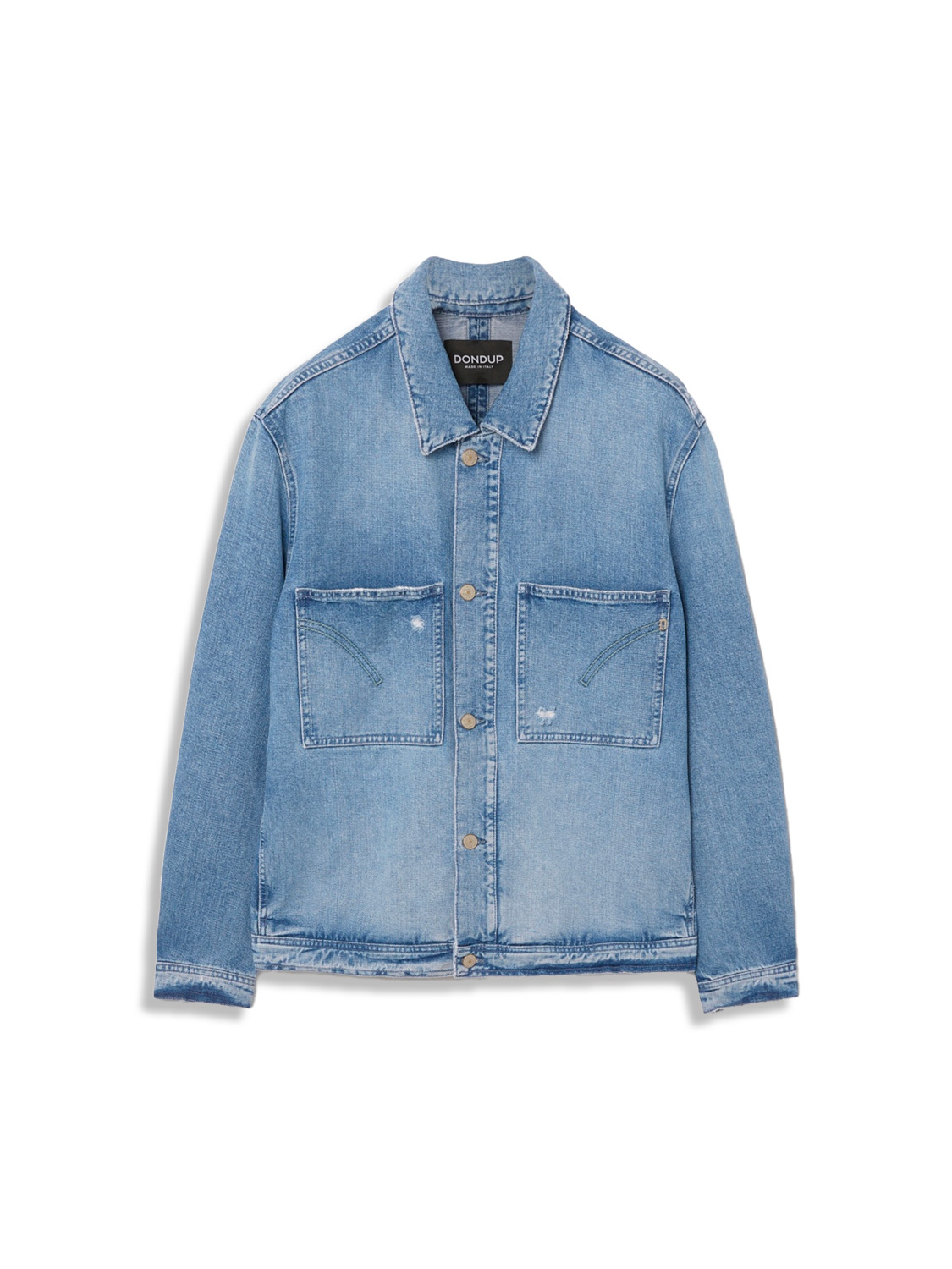 Denim jacket with button placket and two breast pockets 