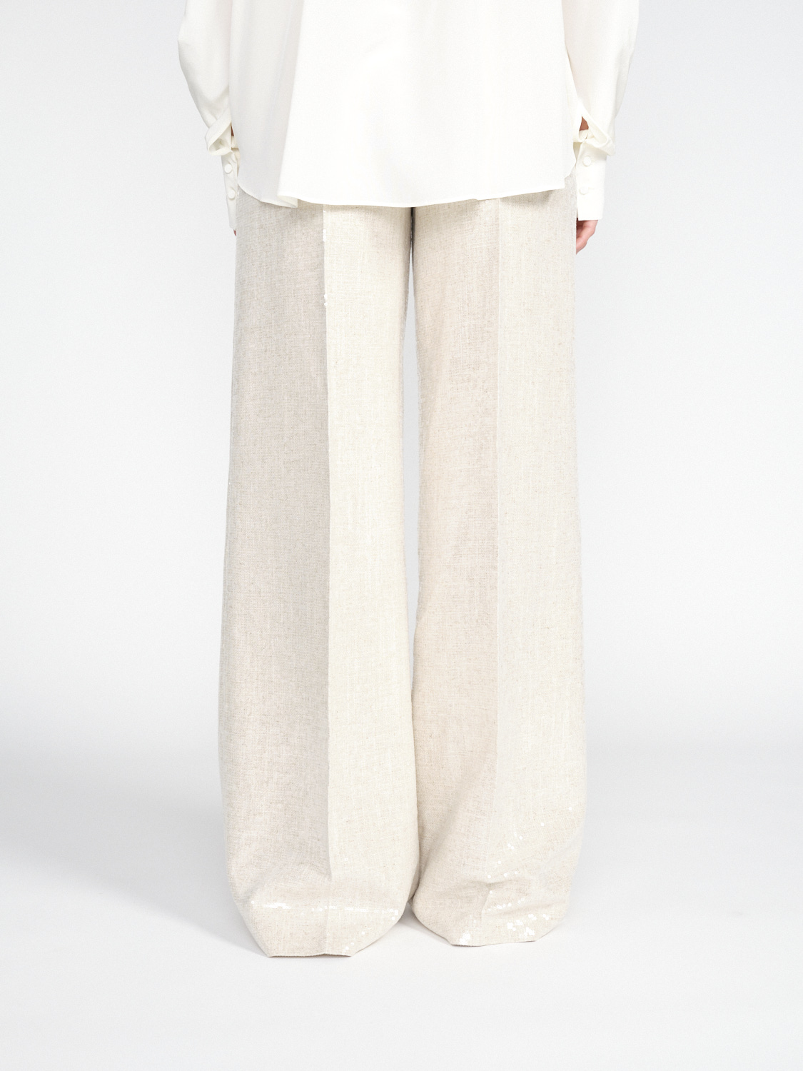Sly010 Flora - Wide-leg sequin trousers  beige 38