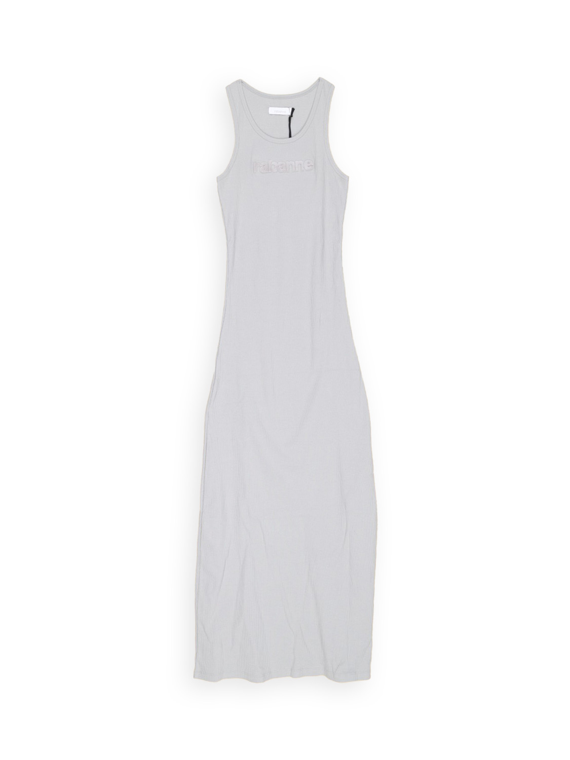 rabanne Maxi dress with velvet-look logo print  grey XS