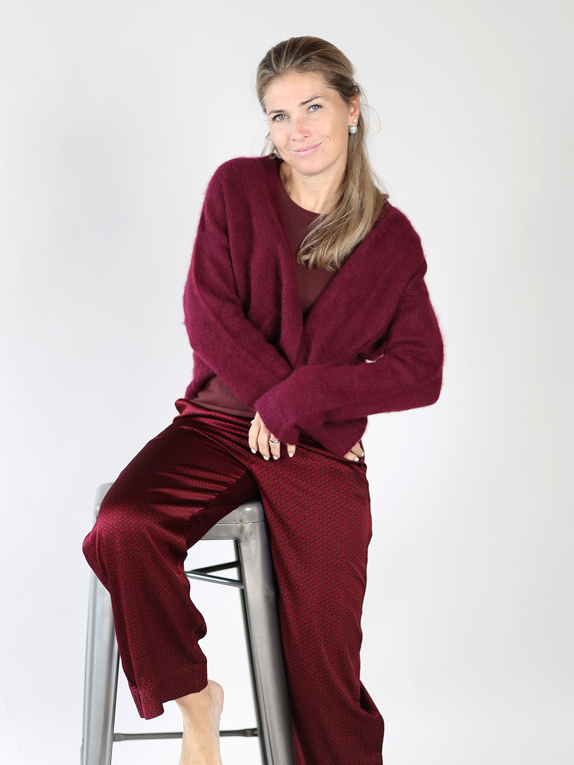 friendly hunting Short cashmere cardigan bordeaux XS