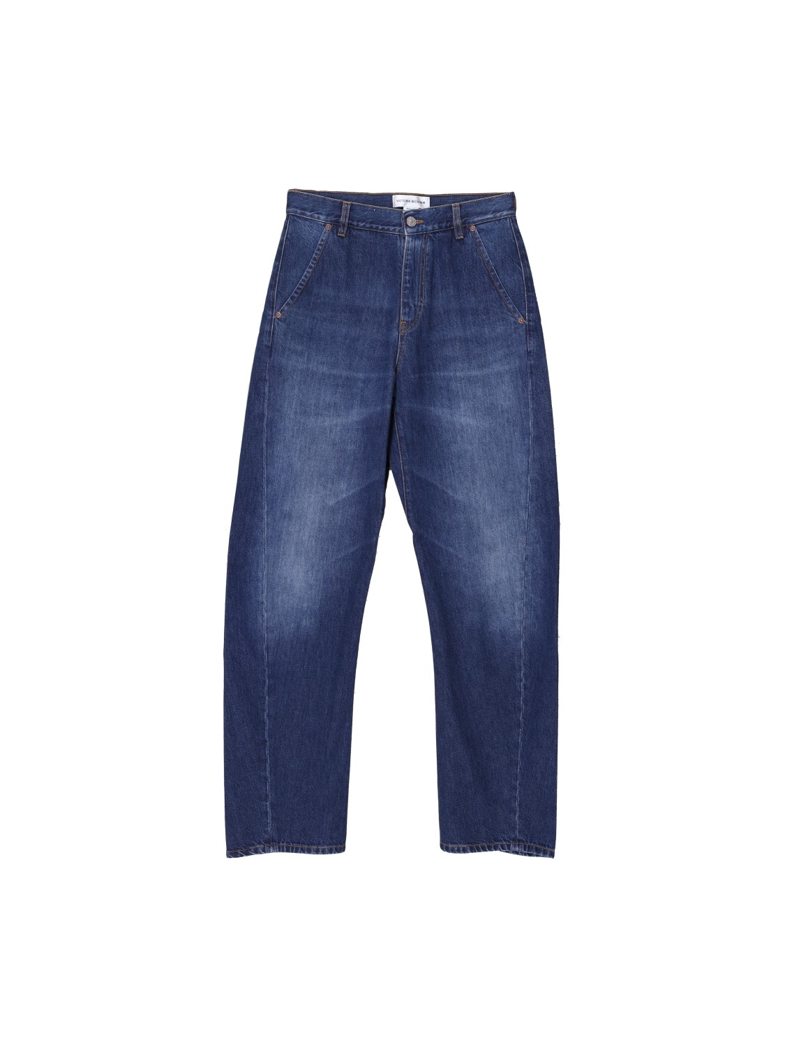 Cotton baggy jeans with displaced seam 