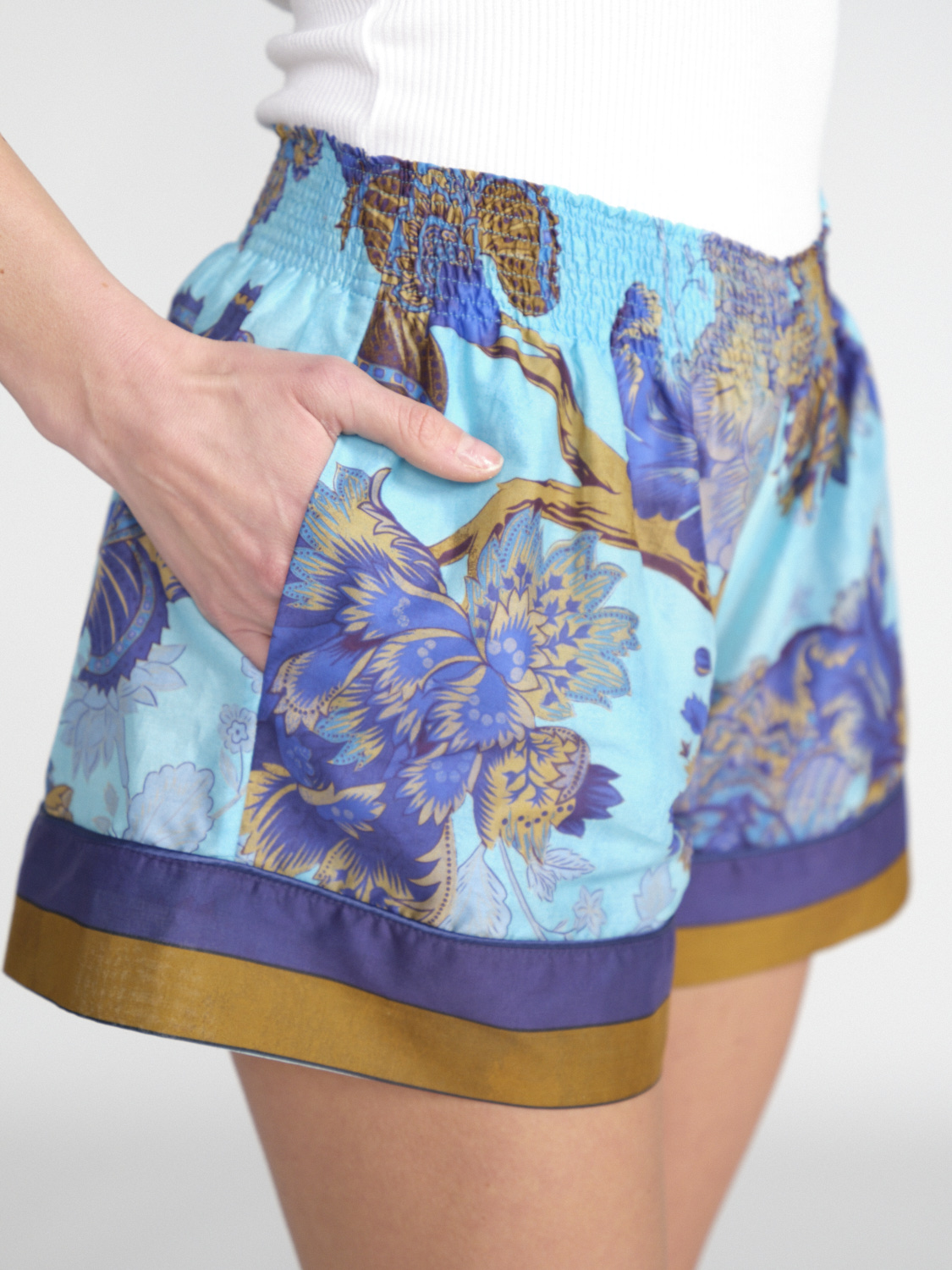 For restless sleepers Baumwoll-Shorts mit Blumen Design    mehrfarbig S