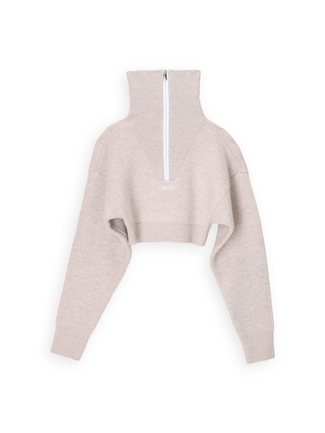 Half-Zip Sweater – Cropped Virgin wool sweater 