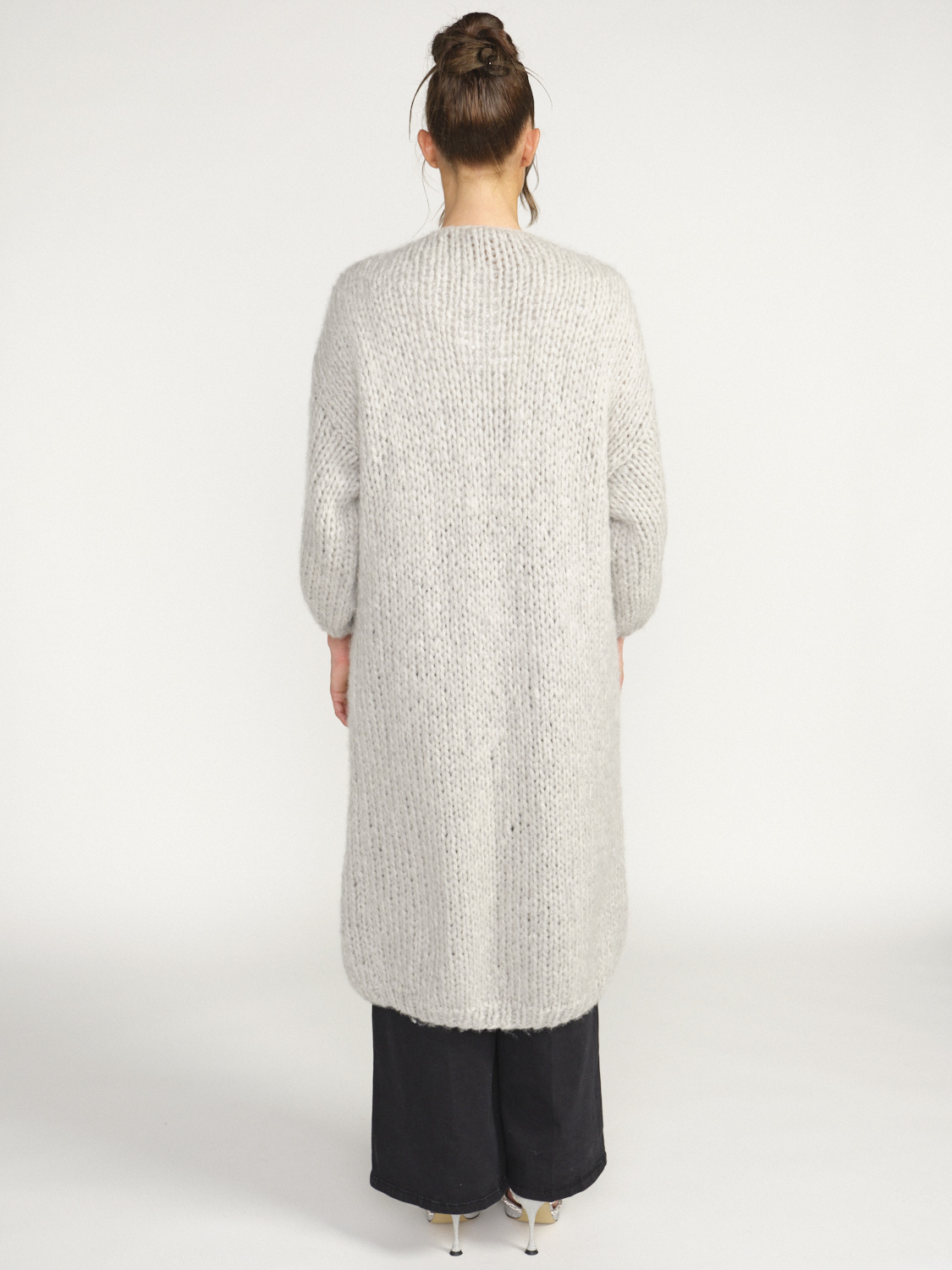 Maiami Cashmere Coat – Langer Strickmantel aus Cashmere grau One Size