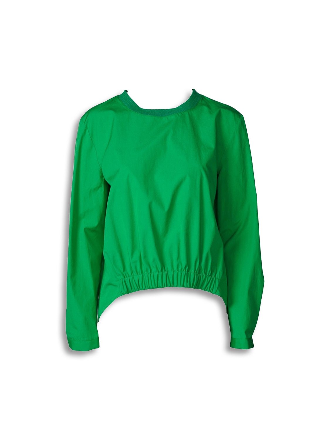 Sweater style blouse with glitter collar