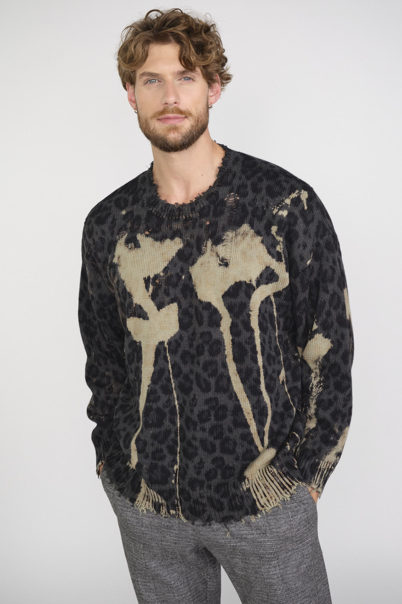 R13 Bleached Oversized Sweater