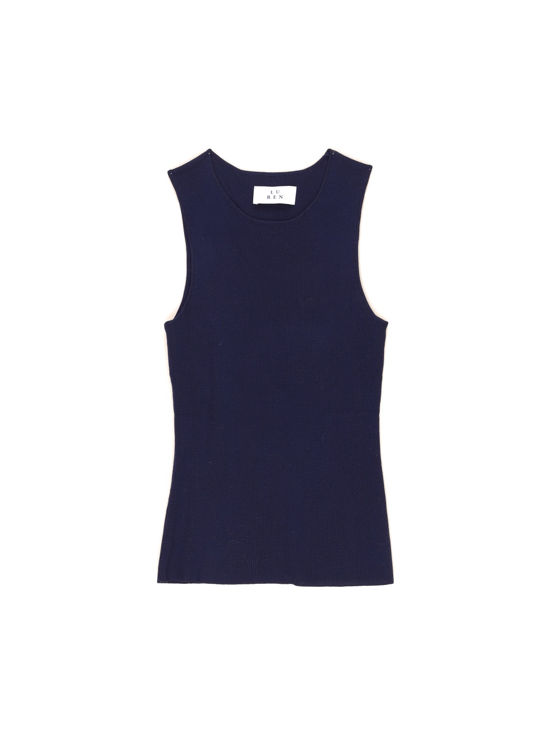 LU Ren Bianca - rib knit top made of Merino wool  marine M