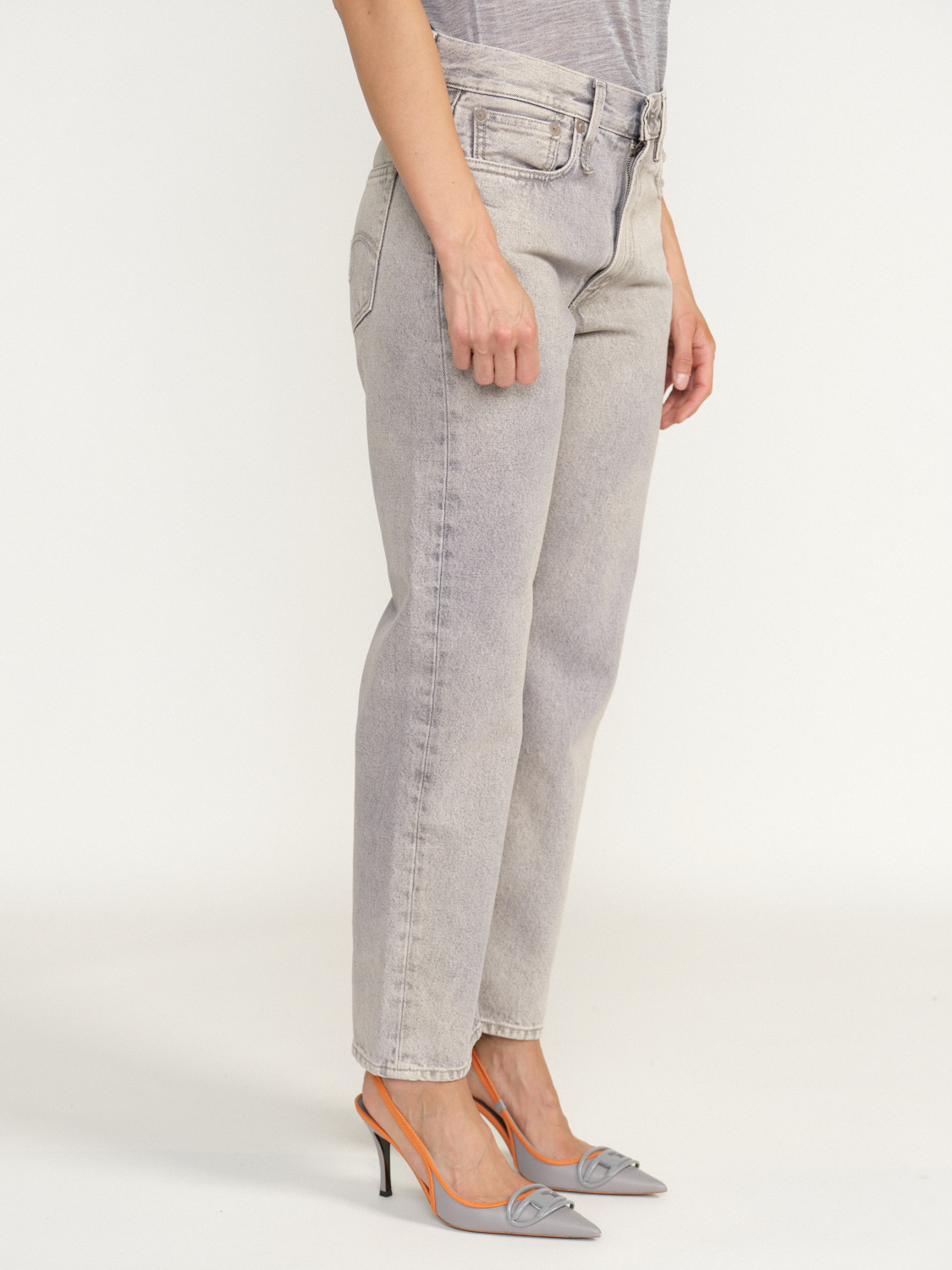 R13 Boyfriend jeans pants with light wash grey 25