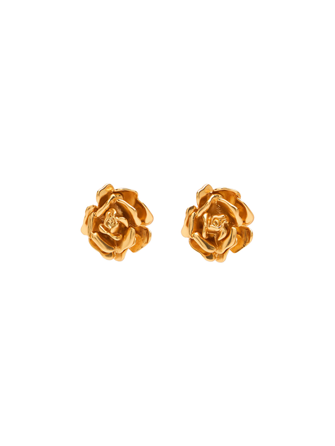 Rosen-Ohrringe aus goldfarbenem Metall 	 