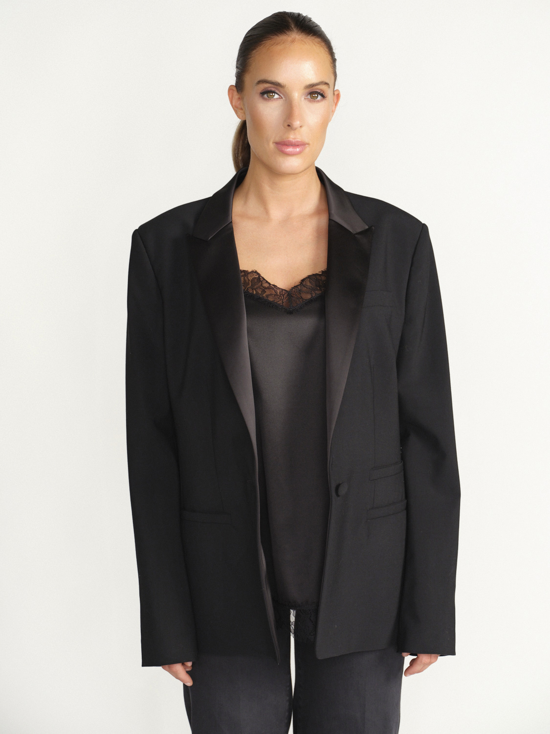 Dondup A classic blazer with reverse collar black 34