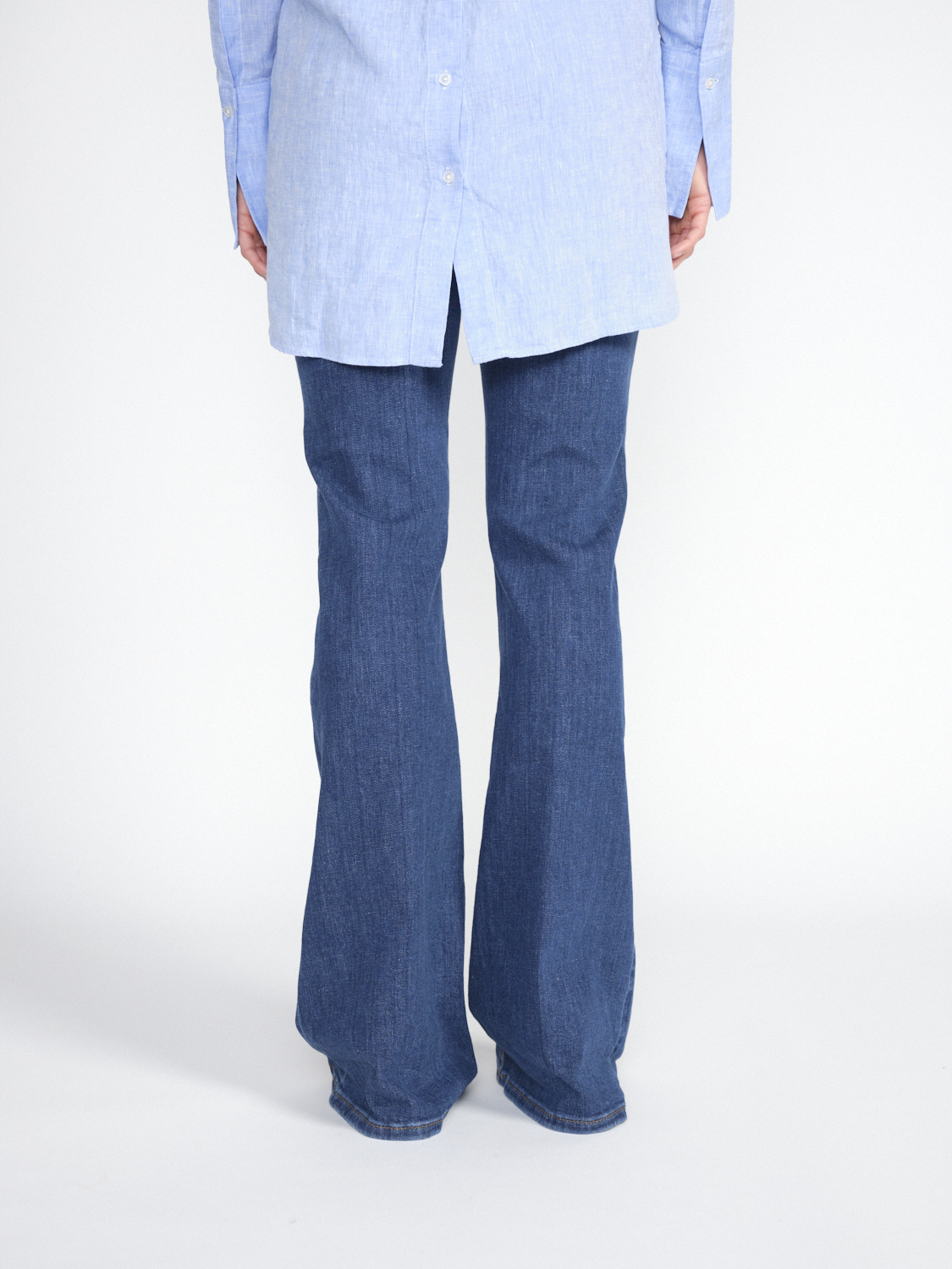 Frame Braided Waistband – Stretchy cotton jeans with a flare  blue 26