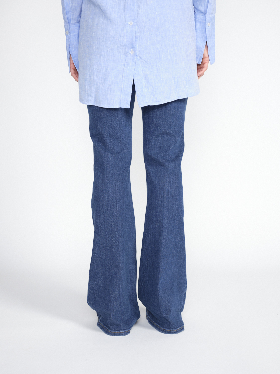 Frame Braided Waistband – Stretchy cotton jeans with a flare  blue 25