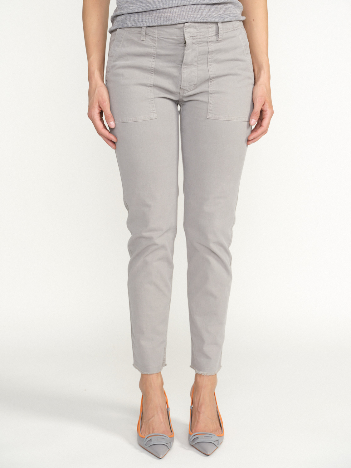 Nili Lotan Jenna Pant - pantalón con grandes bolsillos abiertos  gris 34