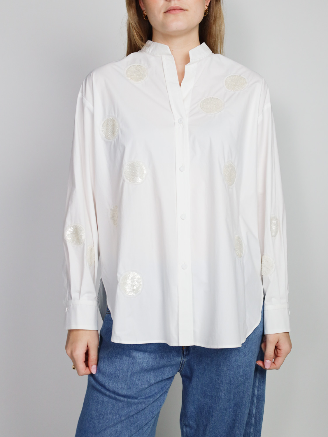 Odeeh Bluse mit Pailletten-Applikationen   weiß 34