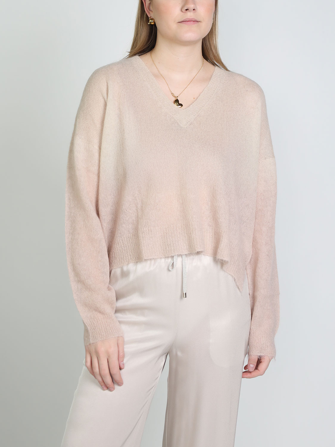 Dondup Sweater with V-neck  beige 40